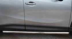70 999 р. Защита порогов из круглой трубы диаметром 63 мм Russtal Mazda CX-5 KE рестайлинг (2015-2017) (Защита порогов с со скосами на торцах (вариант 1))  с доставкой в г. Майкоп. Увеличить фотографию 5
