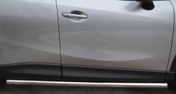 70 999 р. Защита порогов из круглой трубы диаметром 63 мм Russtal Mazda CX-5 KE рестайлинг (2015-2017) (Защита порогов с со скосами на торцах (вариант 1))  с доставкой в г. Майкоп. Увеличить фотографию 9