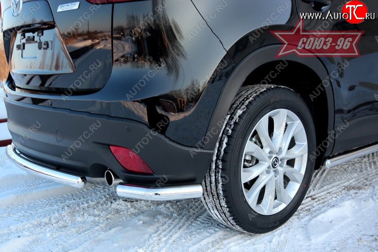 18 134 р. Защита заднего бампера из боковых уголков Souz-96 (d60) Mazda CX-5 KE дорестайлинг (2011-2014)  с доставкой в г. Майкоп