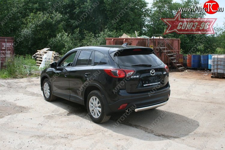 18 359 р. Защита заднего бампера из овальной трубы Souz-96 (d75x42) Mazda CX-5 KE дорестайлинг (2011-2014)  с доставкой в г. Майкоп