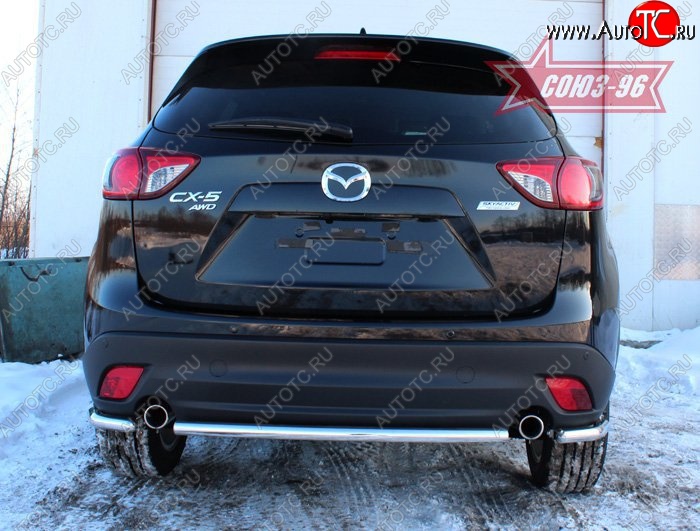 13 409 р. Защита заднего бампера из боковых уголков Souz-96 (d42) Mazda CX-5 KE дорестайлинг (2011-2014)  с доставкой в г. Майкоп