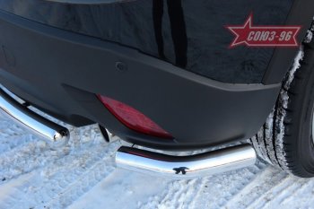 14 849 р. Защита заднего бампера из боковых уголков Souz-96( d60) Mazda CX-5 KE дорестайлинг (2011-2014)  с доставкой в г. Майкоп. Увеличить фотографию 2
