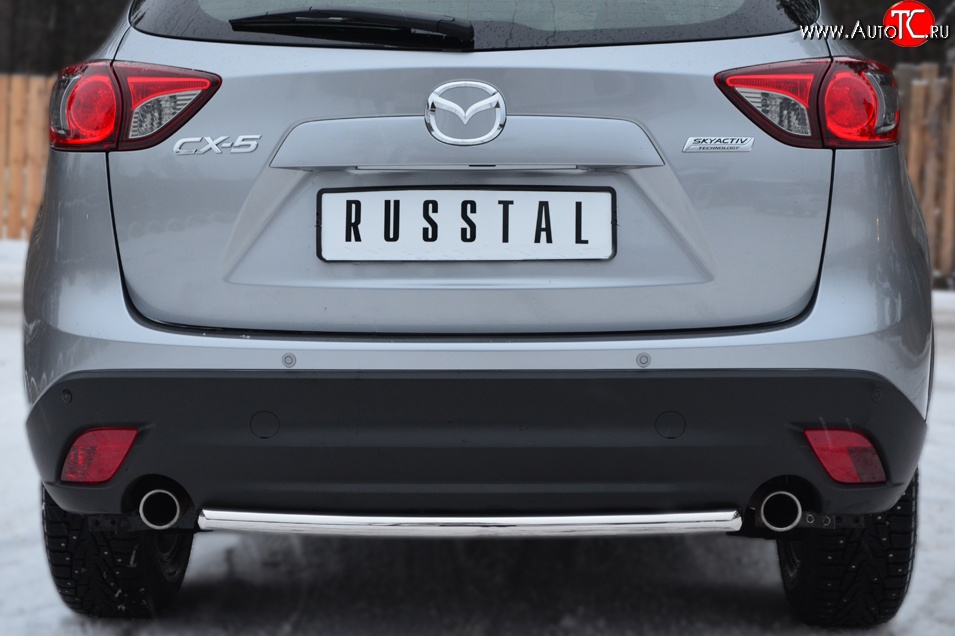 11 549 р. Одинарная защита заднего бампера из трубы диаметром 42 мм SLITKOFF Mazda CX-5 KE дорестайлинг (2011-2014)  с доставкой в г. Майкоп