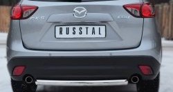 12 949 р. Одинарная защита заднего бампера из трубы диаметром 63 мм SLITKOFF Mazda CX-5 KE дорестайлинг (2011-2014)  с доставкой в г. Майкоп. Увеличить фотографию 2