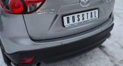 14 549 р. Защита заднего бампера (Ø63 мм уголки, нержавейка) SLITKOFF  Mazda CX-5  KE (2011-2017) дорестайлинг, рестайлинг  с доставкой в г. Майкоп. Увеличить фотографию 2