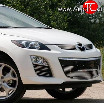 5 849 р. Декоративная вставка воздухозаборника Novline (d16 мм) Mazda CX-7 ER рестайлинг (2010-2012)  с доставкой в г. Майкоп