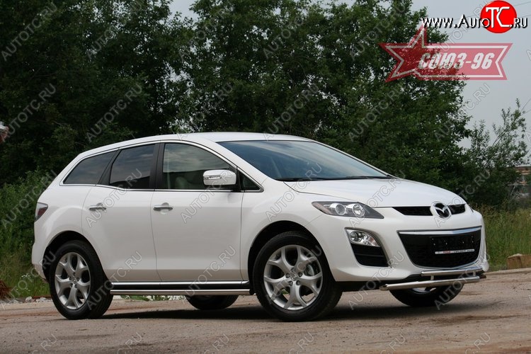 15 389 р. Защита переднего бампера двойная Souz-96 (d460/42) Mazda CX-7 ER рестайлинг (2010-2012)  с доставкой в г. Майкоп