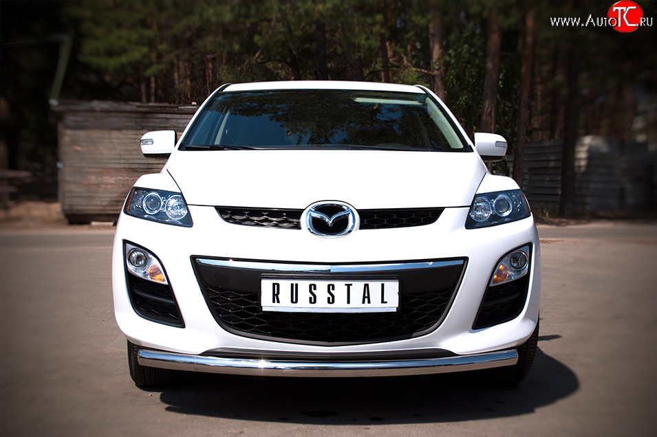 15 999 р. Одинарная защита переднего бампера диаметром 63 мм SLITKOFF Mazda CX-7 ER рестайлинг (2010-2012)  с доставкой в г. Майкоп