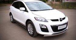11 949 р. Защита переднего бампера (Ø75х42 мм, нержавейка) Russtal Mazda CX-7 ER рестайлинг (2010-2012)  с доставкой в г. Майкоп. Увеличить фотографию 4