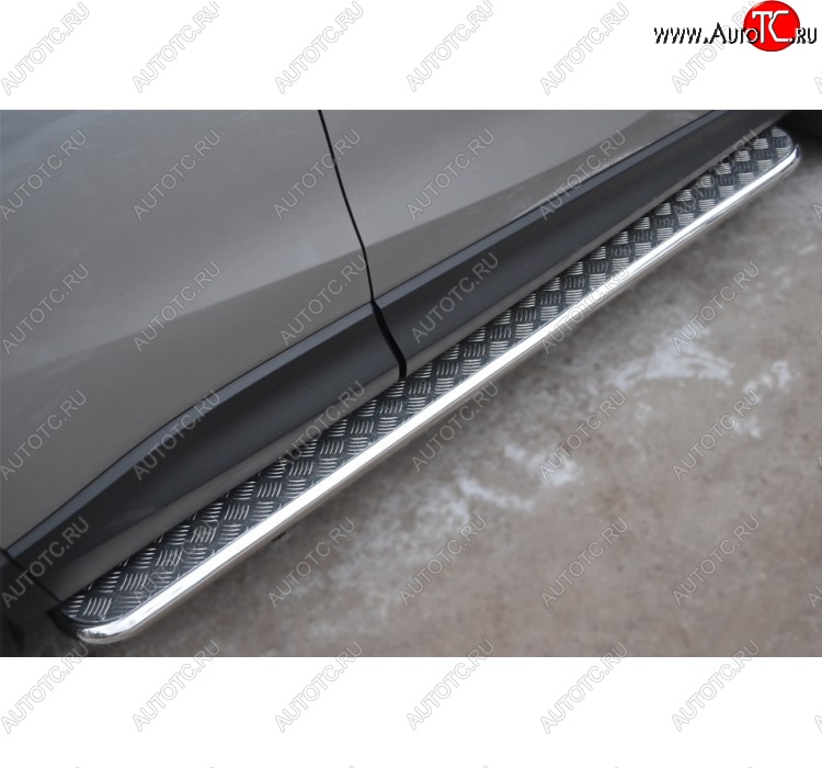 22 999 р. Широкая защита порогов с трубой диаметром 42 мм SLITKOFF v2 Mazda CX-7 ER рестайлинг (2010-2012)  с доставкой в г. Майкоп