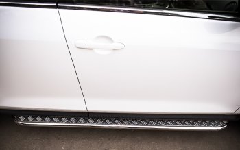 17 849 р. Широкая защита порогов с трубой диаметром 42 мм Russtal v3 Mazda CX-7 ER рестайлинг (2010-2012)  с доставкой в г. Майкоп. Увеличить фотографию 2