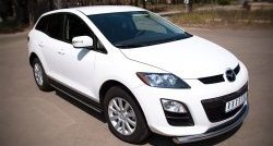 70 999 р. Защита порогов из круглой трубы диаметром 63 мм Russtal Mazda CX-7 ER рестайлинг (2010-2012) (Защита порогов с со скосами на торцах (вариант 1))  с доставкой в г. Майкоп. Увеличить фотографию 6