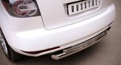 18 699 р. Защита заднего бампера (Ø76 и 42 мм, нержавейка) SLITKOFF  Mazda CX-7  ER (2010-2012) рестайлинг  с доставкой в г. Майкоп. Увеличить фотографию 2