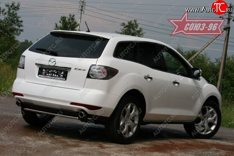 8 369 р. Защита заднего бампера Souz-96 (d42) Mazda CX-7 ER рестайлинг (2010-2012)  с доставкой в г. Майкоп
