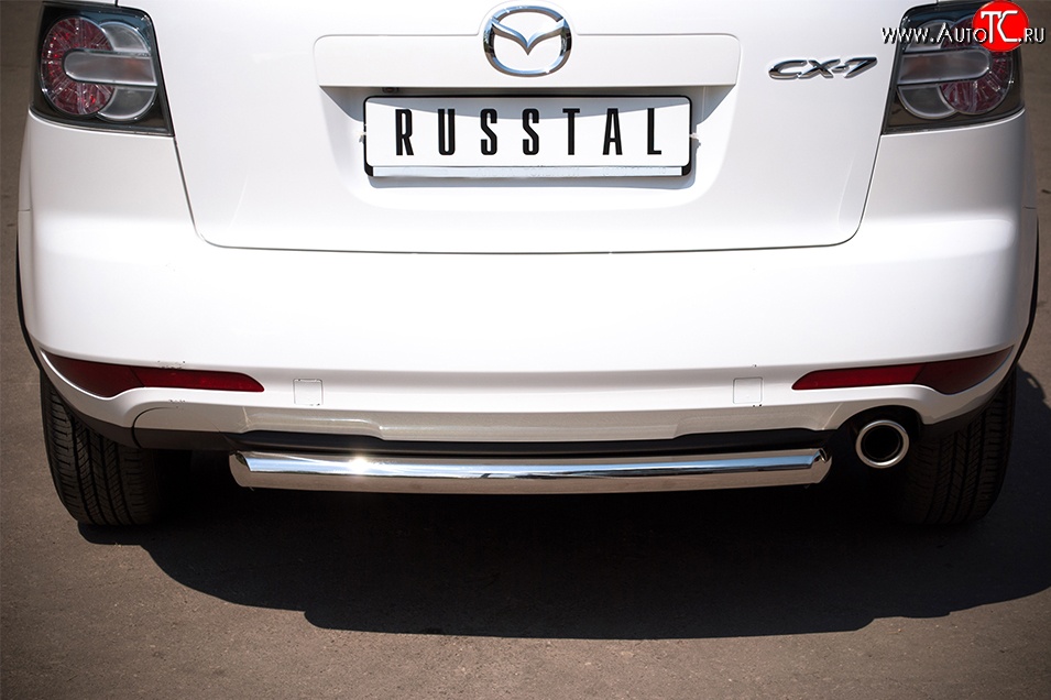 14 799 р. Одинарная защита заднего бампера из трубы диаметром 63 мм SLITKOFF Mazda CX-7 ER рестайлинг (2010-2012)  с доставкой в г. Майкоп