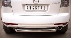 15 249 р. Одинарная защита заднего бампера из трубы диаметром 76 мм SLITKOFF Mazda CX-7 ER рестайлинг (2010-2012)  с доставкой в г. Майкоп. Увеличить фотографию 2