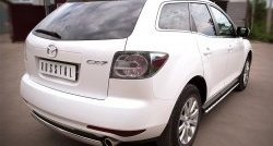 12 999 р. Защита заднего бампера (Ø75x42 мм, нержавейка) Russtal Mazda CX-7 ER рестайлинг (2010-2012)  с доставкой в г. Майкоп. Увеличить фотографию 4