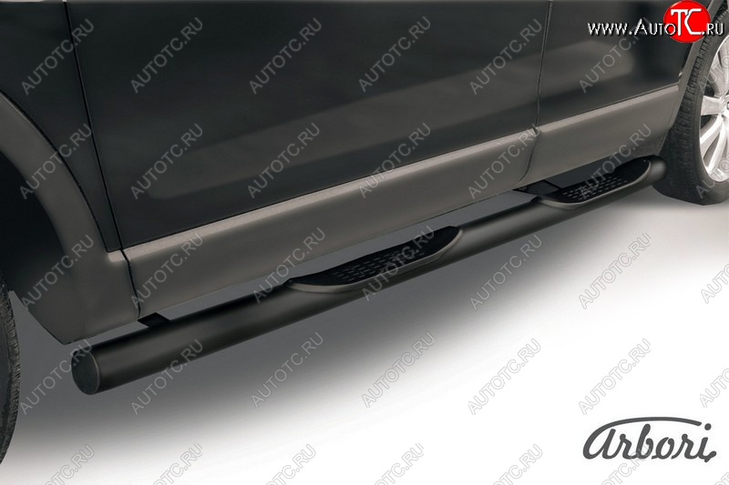9 989 р. Защита штатных порогов Arbori (с проступью, черная, d76 mm). Mazda CX-9 TB дорестайлинг (2007-2009)  с доставкой в г. Майкоп