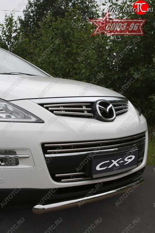 9 224 р. Декоративные элементы решетки радиатора Souz-96 (d16) Mazda CX-9 TB дорестайлинг (2007-2009)  с доставкой в г. Майкоп