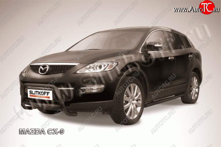 21 499 р. Кенгурятник d57 низкий Slitkoff Mazda CX-9 TB дорестайлинг (2007-2009) (Цвет: серебристый)  с доставкой в г. Майкоп