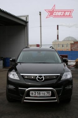 13 409 р. Защита переднего бампера (дорестайлинг) Souz-96 (d60) Mazda CX-9 TB дорестайлинг (2007-2009)  с доставкой в г. Майкоп. Увеличить фотографию 2