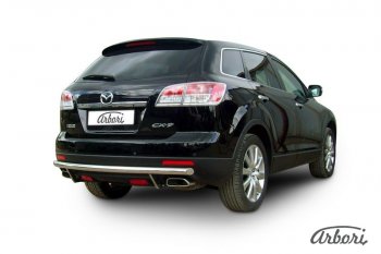 18 999 р. Защита заднего бампера Arbori (нержавейка, 1 труба d57 mm). Mazda CX-9 TB дорестайлинг (2007-2009)  с доставкой в г. Майкоп. Увеличить фотографию 2