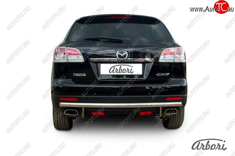 18 999 р. Защита заднего бампера Arbori (нержавейка, 1 труба d57 mm). Mazda CX-9 TB дорестайлинг (2007-2009)  с доставкой в г. Майкоп