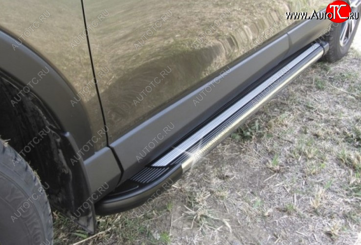 11 299 р. Пороги алюминиевые Slitkoff  Mazda CX-5  KE (2015-2017) рестайлинг (Luxe Black)  с доставкой в г. Майкоп
