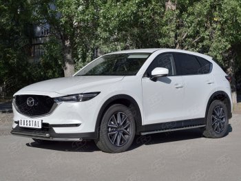 17 999 р. Защита переднего бампера (2 трубыØ42 мм, нержавейка) SLITKOFF Mazda CX-5 KF (2016-2025)  с доставкой в г. Майкоп. Увеличить фотографию 2