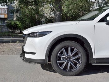 17 999 р. Защита переднего бампера (2 трубыØ42 мм, нержавейка) SLITKOFF Mazda CX-5 KF (2016-2025)  с доставкой в г. Майкоп. Увеличить фотографию 3
