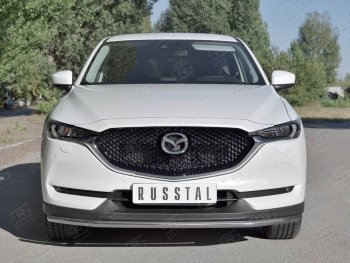 16 649 р. Защита переднего бампера (Ø42 мм, нержавейка) SLITKOFF Mazda CX-5 KF (2016-2025)  с доставкой в г. Майкоп. Увеличить фотографию 2