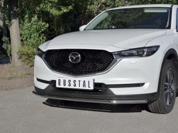 Защита переднего бампера (Ø42 мм, нержавейка) SLITKOFF Mazda CX-5  KF (2016-2025)