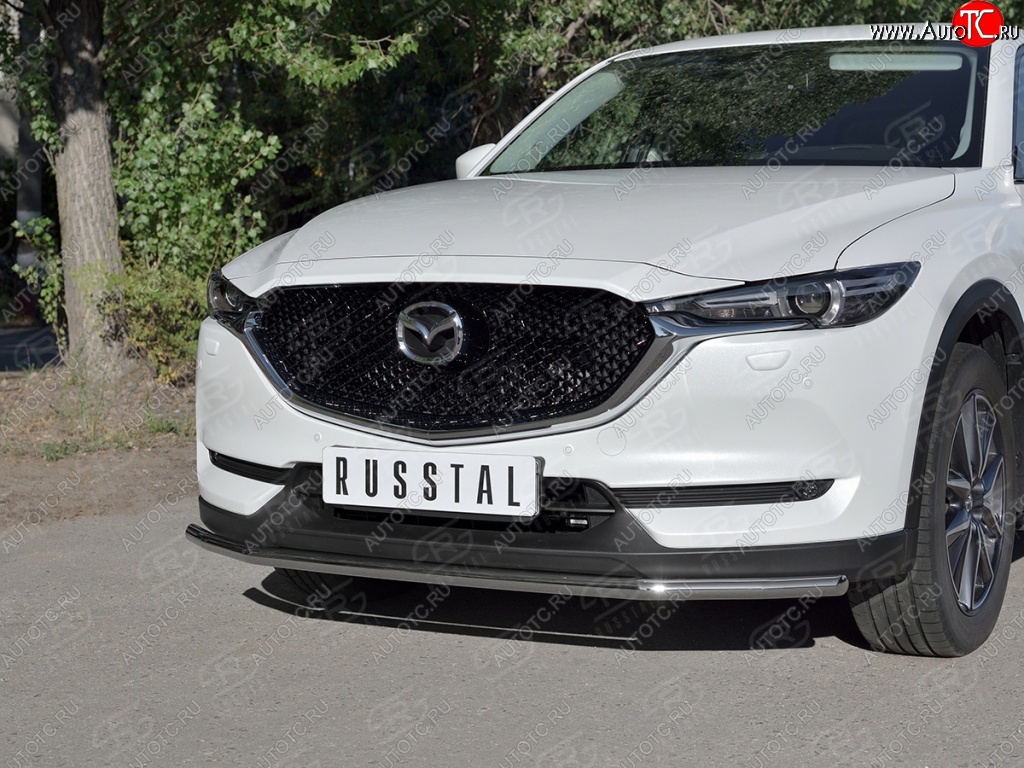 16 649 р. Защита переднего бампера (Ø42 мм, нержавейка) SLITKOFF Mazda CX-5 KF (2016-2025)  с доставкой в г. Майкоп