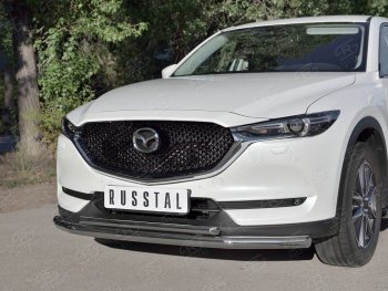 20 749 р. Защита переднего бампера (2 трубыØ63 и 42 мм, нержавейка) SLITKOFF Mazda CX-5 KF (2016-2025)  с доставкой в г. Майкоп. Увеличить фотографию 3