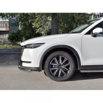 Защита переднего бампера (2 трубыØ63 и 42 мм, нержавейка) SLITKOFF Mazda CX-5  KF (2016-2025)