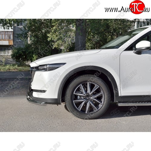 20 749 р. Защита переднего бампера (2 трубыØ63 и 42 мм, нержавейка) SLITKOFF Mazda CX-5 KF (2016-2025)  с доставкой в г. Майкоп