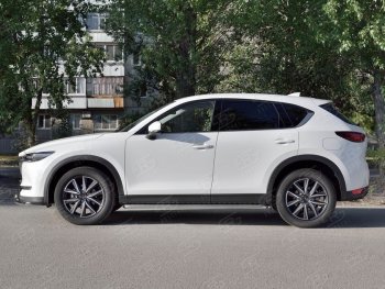 24 649 р. Широкая защита порогов с трубой диаметром 42 мм SLITKOFF v1 Mazda CX-5 KF (2016-2025)  с доставкой в г. Майкоп. Увеличить фотографию 3
