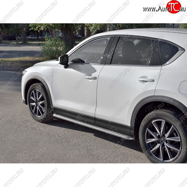 22 999 р. Широкая защита порогов с трубой диаметром 42 мм SLITKOFF v2 Mazda CX-5 KF (2016-2025)  с доставкой в г. Майкоп