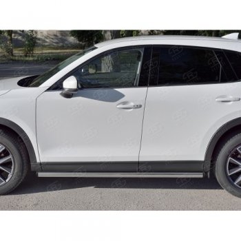 18 799 р. Защита порогов из круглой трубы диаметром 63 мм SLITKOFF v2  Mazda CX-5  KF (2016-2025)  с доставкой в г. Майкоп. Увеличить фотографию 2