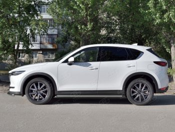 18 799 р. Защита порогов из круглой трубы диаметром 63 мм SLITKOFF v2  Mazda CX-5  KF (2016-2025)  с доставкой в г. Майкоп. Увеличить фотографию 3