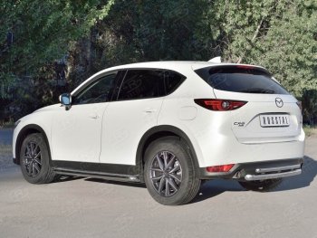 16 649 р. Защита заднего бампера (Ø63 и 42 мм, нержавейка) SLITKOFF Mazda CX-5 KF (2016-2025)  с доставкой в г. Майкоп. Увеличить фотографию 3