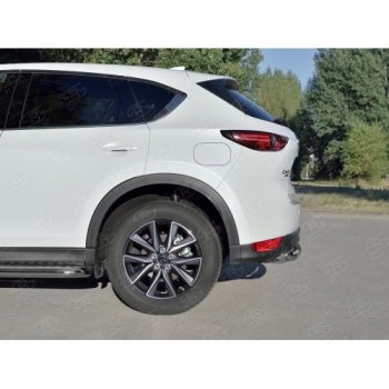 12 349 р. Защита заднего бампера (Ø63 мм дуга, нержавейка) SLITKOFF Mazda CX-5 KF (2016-2025)  с доставкой в г. Майкоп. Увеличить фотографию 2