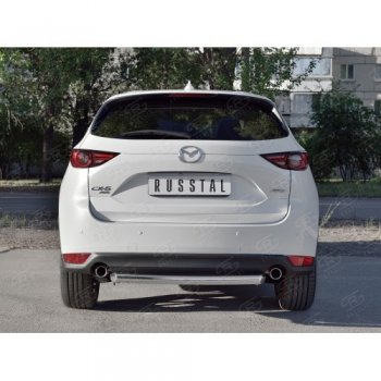 12 349 р. Защита заднего бампера (Ø63 мм дуга, нержавейка) SLITKOFF Mazda CX-5 KF (2016-2025)  с доставкой в г. Майкоп. Увеличить фотографию 3