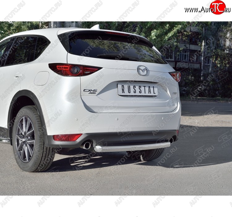 12 349 р. Защита заднего бампера (Ø63 мм дуга, нержавейка) SLITKOFF Mazda CX-5 KF (2016-2025)  с доставкой в г. Майкоп