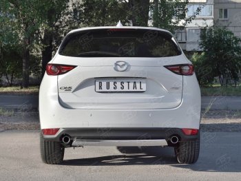 9 749 р. Защита заднего бампера (Ø75x42 мм, нержавейка) Russtal Mazda CX-5 KF (2016-2025)  с доставкой в г. Майкоп. Увеличить фотографию 2