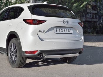 9 749 р. Защита заднего бампера (Ø75x42 мм, нержавейка) Russtal Mazda CX-5 KF (2016-2025)  с доставкой в г. Майкоп. Увеличить фотографию 4