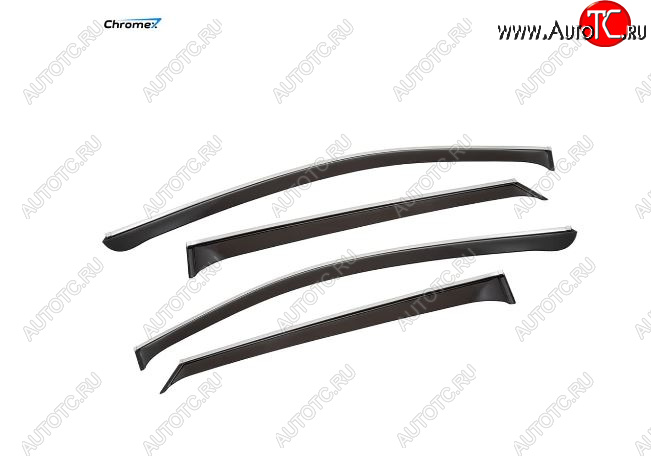 3 999 р. Дефлекторы окон с хромированым молдингом CHROMEX Mazda CX-5 KF (2016-2025)  с доставкой в г. Майкоп