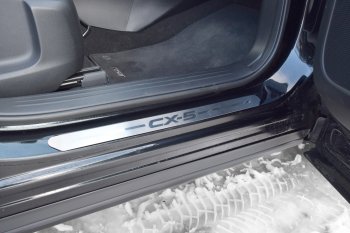 2 499 р. Пороги накладки дверей Petroil Tuning Mazda CX-5 KF (2016-2025)  с доставкой в г. Майкоп. Увеличить фотографию 2