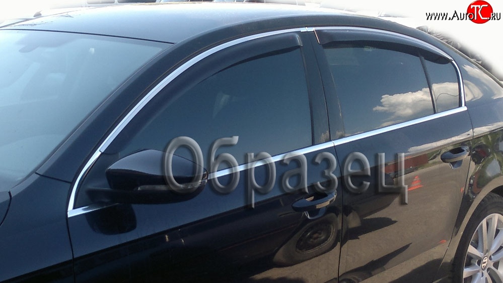 2 599 р. Дефлекторы окон (ветровики) Novline (хром) 4 шт. (седан). Volkswagen Passat B6 седан (2005-2011)  с доставкой в г. Майкоп