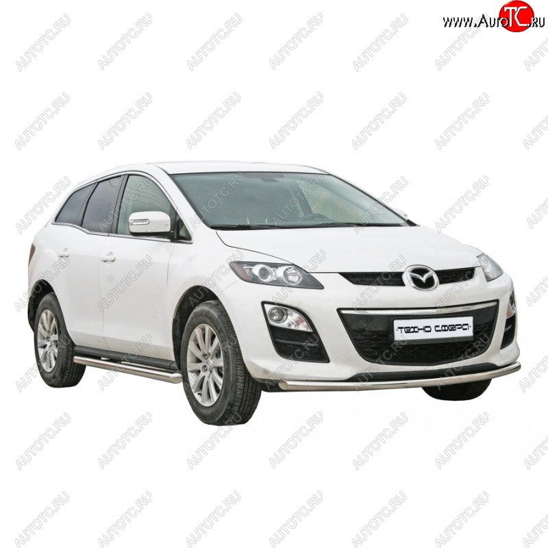 30 999 р. Защита порогов ТехноСфера (Техно Сфера) Люкс (нержавейка, d63.5 mm) Mazda CX-7 ER дорестайлинг (2006-2010)  с доставкой в г. Майкоп